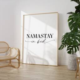 Namastay in Bed Print - Bedroom Typography Wall Art Cosy Trendy Decor - thumbnail 2