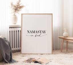 Namastay in Bed Print - Bedroom Typography Wall Art Cosy Trendy Decor - thumbnail 1