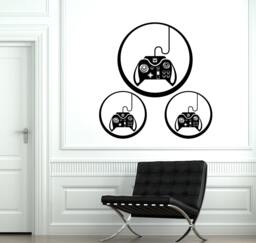 Wall Decal Gaming Joystick Joypad Gamepad Controller Gamer Vinyl Sticker 1810Dz - thumbnail 1