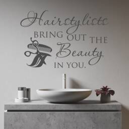 Hairstylist Quote Wall Decal Hair Salon Vinyl Sticker, Beauty Decor P51 - thumbnail 3