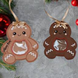 Personalised Gingerbread Man Treat Bag, Christmas Money Holder, Stocking Filler - thumbnail 2