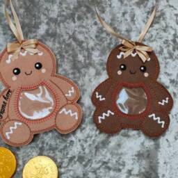 Personalised Gingerbread Man Treat Bag, Christmas Money Holder, Stocking Filler - thumbnail 3