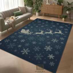 Santa Sleigh Christmas Rug Non-Slip Holiday Indoor/Outdoor Mat - thumbnail 2
