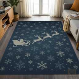 Santa Sleigh Christmas Rug Non-Slip Holiday Indoor/Outdoor Mat