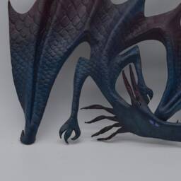 Leather Dragon Wall Hanging - 9 Inch Wingspan Black Aurora - thumbnail 3