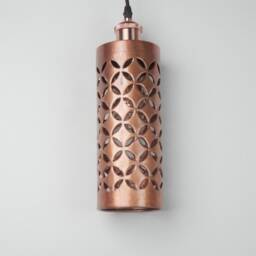 Brown Copper Lampshade Only - Oxidized Pendant Light Patina Kitchen Island Light Handcrafted Art Deco Lamp - thumbnail 2