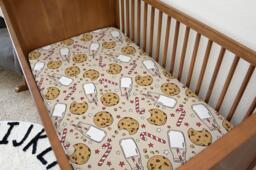 Christmas Milk & Cookies Bedding, Festive Christmas, Fitted Sheets, Children's Room Decor, Babys 1st Bedding