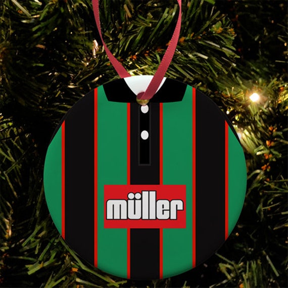Aston Villa 1994 Retro Away Shirt Kit Christmas Tree Decoration Bauble Flat Ceramic Great Gift