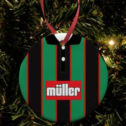 Aston Villa 1994 Retro Away Shirt Kit Christmas Tree Decoration Bauble Flat Ceramic Great Gift