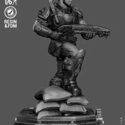 The Weight Of Sacrifice - Soldier Statue Gaming War Torn Hero Dominic Santiago Resin Figure 16K - thumbnail 4