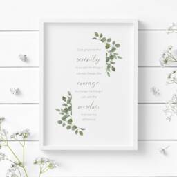 Serenity Prayer Print - Inspirational Wall Art Reinhold Niebuhr Quote Recovery Gift Mindful Home Decor Unframed - thumbnail 1