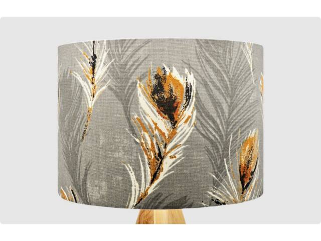 Feather Dark Grey Modern Lampshade, Table Floor Lamp/Ceiling Pendant, Small Medium Large, 15cm 20cm 25cm 30cm 35cm 40cm, Drum Light Shade - image 1