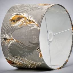 Feather Dark Grey Modern Lampshade, Table Floor Lamp/Ceiling Pendant, Small Medium Large, 15cm 20cm 25cm 30cm 35cm 40cm, Drum Light Shade - thumbnail 3