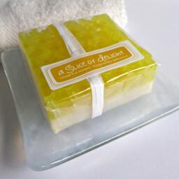 Fused Glass Square Soap Dish in Streaky White By Bprdesigns - thumbnail 3