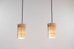 Handmade Wood Pendant Light - Modern Baltic Birch Lampshade