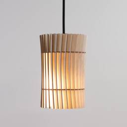 Handmade Wood Pendant Light - Modern Baltic Birch Lampshade - thumbnail 2