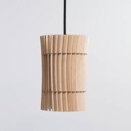 Handmade Wood Pendant Light - Modern Baltic Birch Lampshade - thumbnail 3