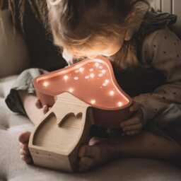 Handmade Wooden Toadstool Kids Lamp, Baby Night Light, Bedroom Decor, Light Children, Newborn Gift, Led