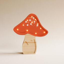 Handmade Wooden Toadstool Kids Lamp, Baby Night Light, Bedroom Decor, Light Children, Newborn Gift, Led - thumbnail 2