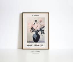 Botanical Self-Love Wall Decor, Pink Floral Painting Art Print - thumbnail 1