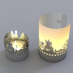 Koblenz Skyline Gift Tube Shadow Play - Silhouette Candle For Home D??cor & Souvenir Unique Fans - thumbnail 3