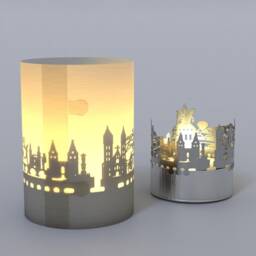 Koblenz Skyline Gift Tube Shadow Play - Silhouette Candle For Home D??cor & Souvenir Unique Fans - thumbnail 4