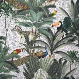 Outdoor Cushion Cover 28 Sizes Royal Palm Blanc Handmade Rainforest Leaf Gift Waterproof Conservatory Tropical Peacock Parrot Zebra Animal - thumbnail 2