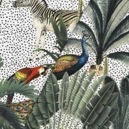 Outdoor Cushion Cover 28 Sizes Royal Palm Blanc Handmade Rainforest Leaf Gift Waterproof Conservatory Tropical Peacock Parrot Zebra Animal - thumbnail 3