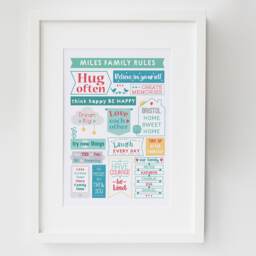 Family Rules Print - House Rules Print Family Picture Kitchen Household Gift Housewarming - thumbnail 3