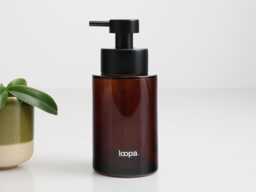 250Ml Amber Glass Soap Dispenser - Refillable Brown Bottle Eco Reusable Pump Sustainable Bathroom Plastic Free Design - thumbnail 1