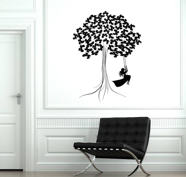 Tree Vinyl Wall Decal Branch Romantic Teen Girl Bedroom Decor Room Decoration Art Stickers - #2097Di - image 1