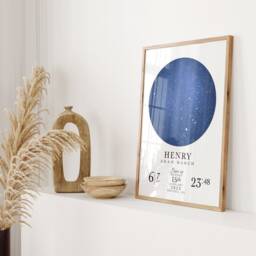 Personalised Star Map Print Baby Birth Details, Night Sky Gift - thumbnail 2