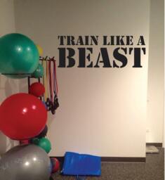 Fitness Quote, Train Like A Beast, Typography Wall Decal - thumbnail 1