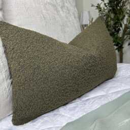 "Green Boucle Cushion Cover Durable Designer Fabric For Sofa Bed Decor - 12"" X 20" - thumbnail 3