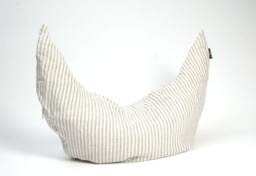 Half Moon Buckwheat Pillow Neck Support Sleep Ortopedic Buckwheat Grey Striped Linen Organic