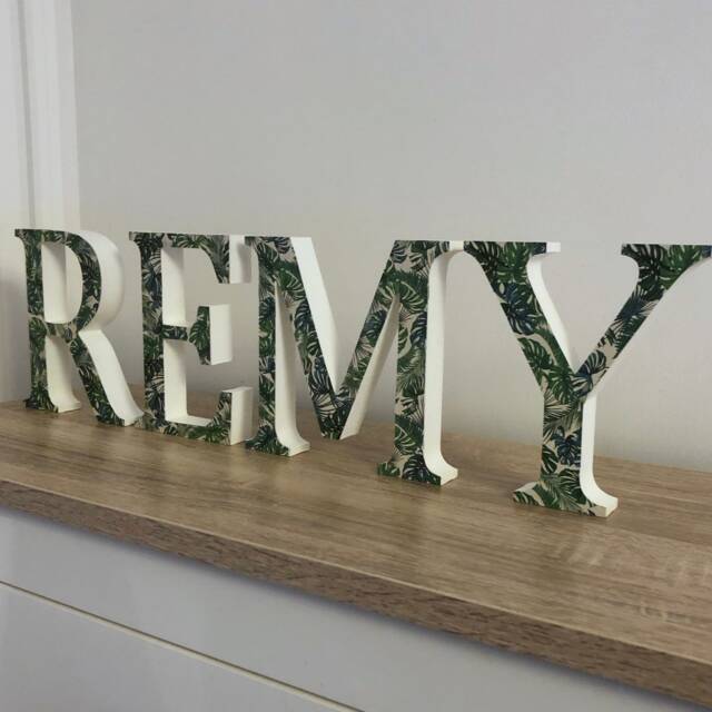 Botanical Wooden Letters - For Toy Box Freestanding Nursery Decor Wedding Initials Jungle