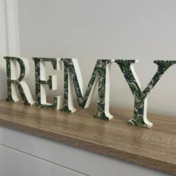 Botanical Wooden Letters - For Toy Box Freestanding Nursery Decor Wedding Initials Jungle - thumbnail 1