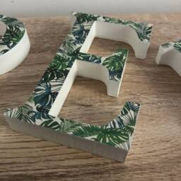 Botanical Wooden Letters - For Toy Box Freestanding Nursery Decor Wedding Initials Jungle - thumbnail 3