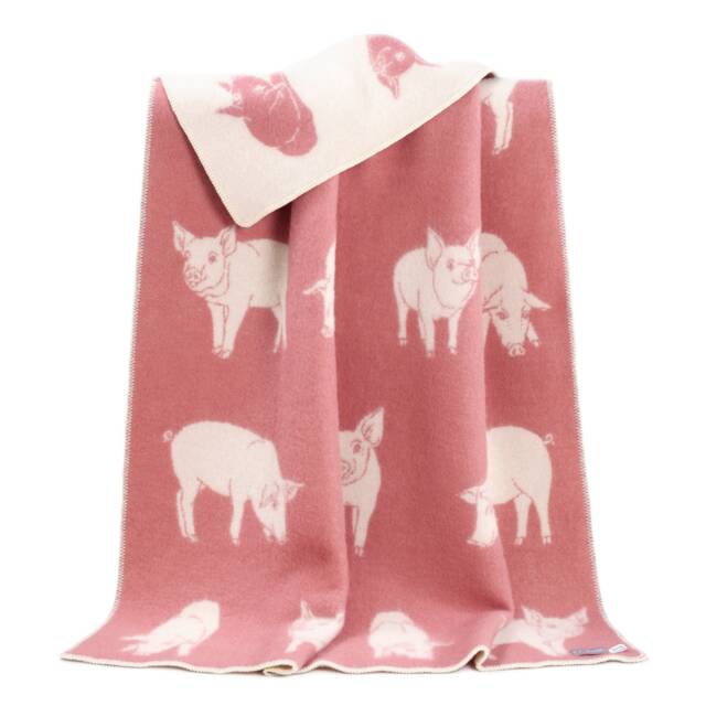 Piglet Wool Blanket - Large Woven Throw Made From Real Ideal For Nursery - image 1