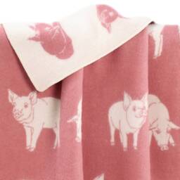 Piglet Wool Blanket - Large Woven Throw Made From Real Ideal For Nursery - thumbnail 3