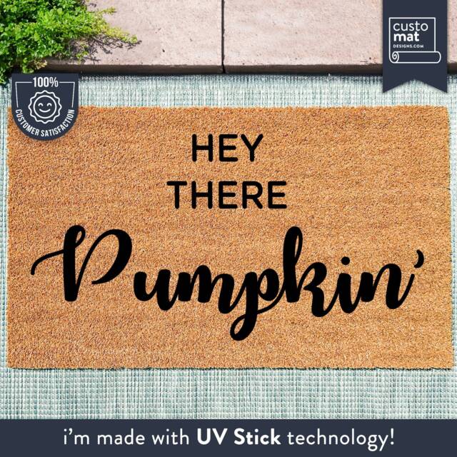 Hey There Pumpkin' - Funny Doormat Welcome Mat Housewarming Gift Halloween Fall Decor - image 1