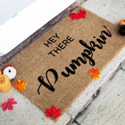 Hey There Pumpkin' - Funny Doormat Welcome Mat Housewarming Gift Halloween Fall Decor - thumbnail 2