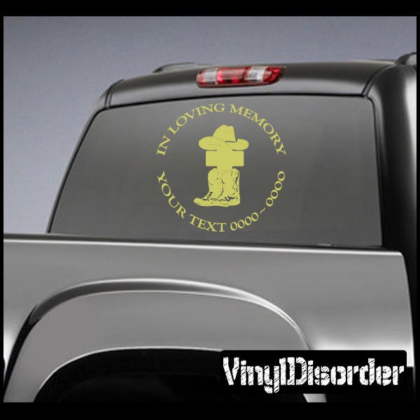 Cowboy 02 in Loving Memory Custom Car Or Wall Vinyl Decal Stickers - Ilmcowboy02Et - image 1