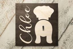 Brittany Spaniel Leash Hook - Custom Name Wood Sign 4368 - thumbnail 1