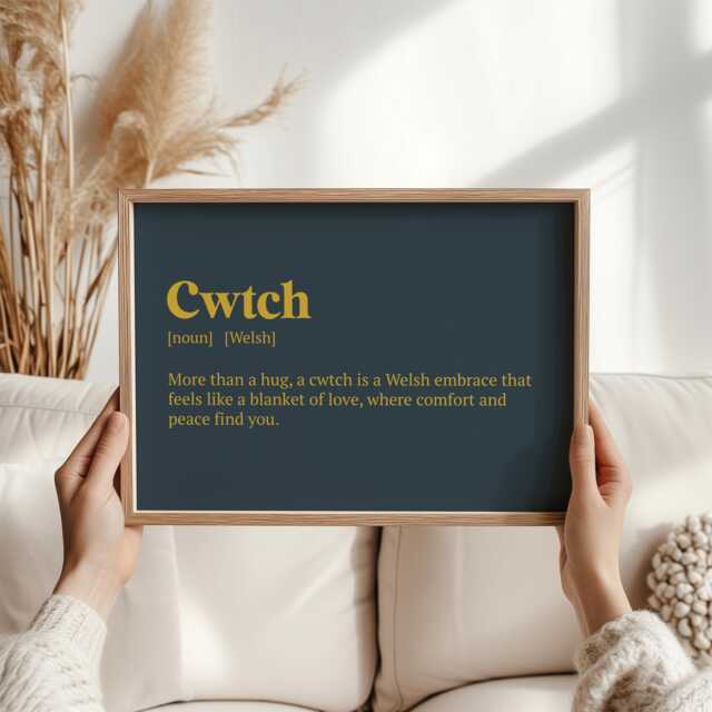 Cwtch Definition Print - Welsh Word Art For Home Decor, Cosy Gift Idea, Language Artwork, Unique Her, Cuddle Wall - image 1