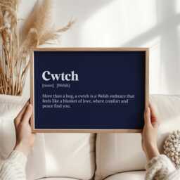 Cwtch Definition Print - Welsh Word Art For Home Decor, Cosy Gift Idea, Language Artwork, Unique Her, Cuddle Wall - thumbnail 3