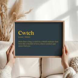 Cwtch Definition Print - Welsh Word Art For Home Decor, Cosy Gift Idea, Language Artwork, Unique Her, Cuddle Wall - thumbnail 1