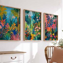 Henri Rousseau Floral Set Of 3 Posters, Boho Wall Print, Botanical Art, Tropical Decor, Jungle Aesthetic, Art - thumbnail 2