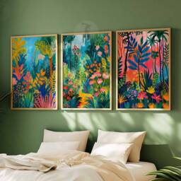 Henri Rousseau Floral Set Of 3 Posters, Boho Wall Print, Botanical Art, Tropical Decor, Jungle Aesthetic, Art - thumbnail 3