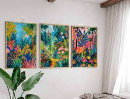 Henri Rousseau Floral Set Of 3 Posters, Boho Wall Print, Botanical Art, Tropical Decor, Jungle Aesthetic, Art - thumbnail 1